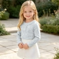 thumbnail image 4 of Lenpel Toddler Kids Girls Tops Fall Cute Solid Color Fashion Button Crew Neck Pullover Casual Long Sleeve Blouses(Gray,2-3Years), 4 of 7