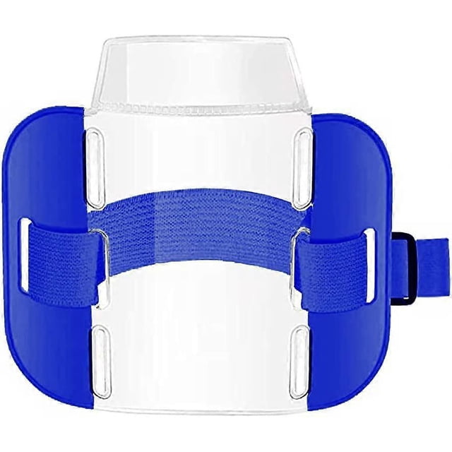 KAIYANG Porta credencial Sia con correa ajustable, porta credencial de brazo de alta visibilidad, porta tarjeta de identificación, banda azul