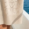thumbnail image 6 of AGWOLF Crochet Swim Cover Up for Women Summer Short Sleeve Kimono Boho Open Front Cardigan Beach Coverups for Women Beige Free Size, 6 of 9