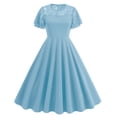 thumbnail image 2 of Daiosportswear Women'S formal Wedding Guest Dress Ruffle Bridesmaid Dress Flutter Sleeve Prom Dresses for Teens,Women'S Short-Sleeved Dress Sky Blue 10(XL), 2 of 8