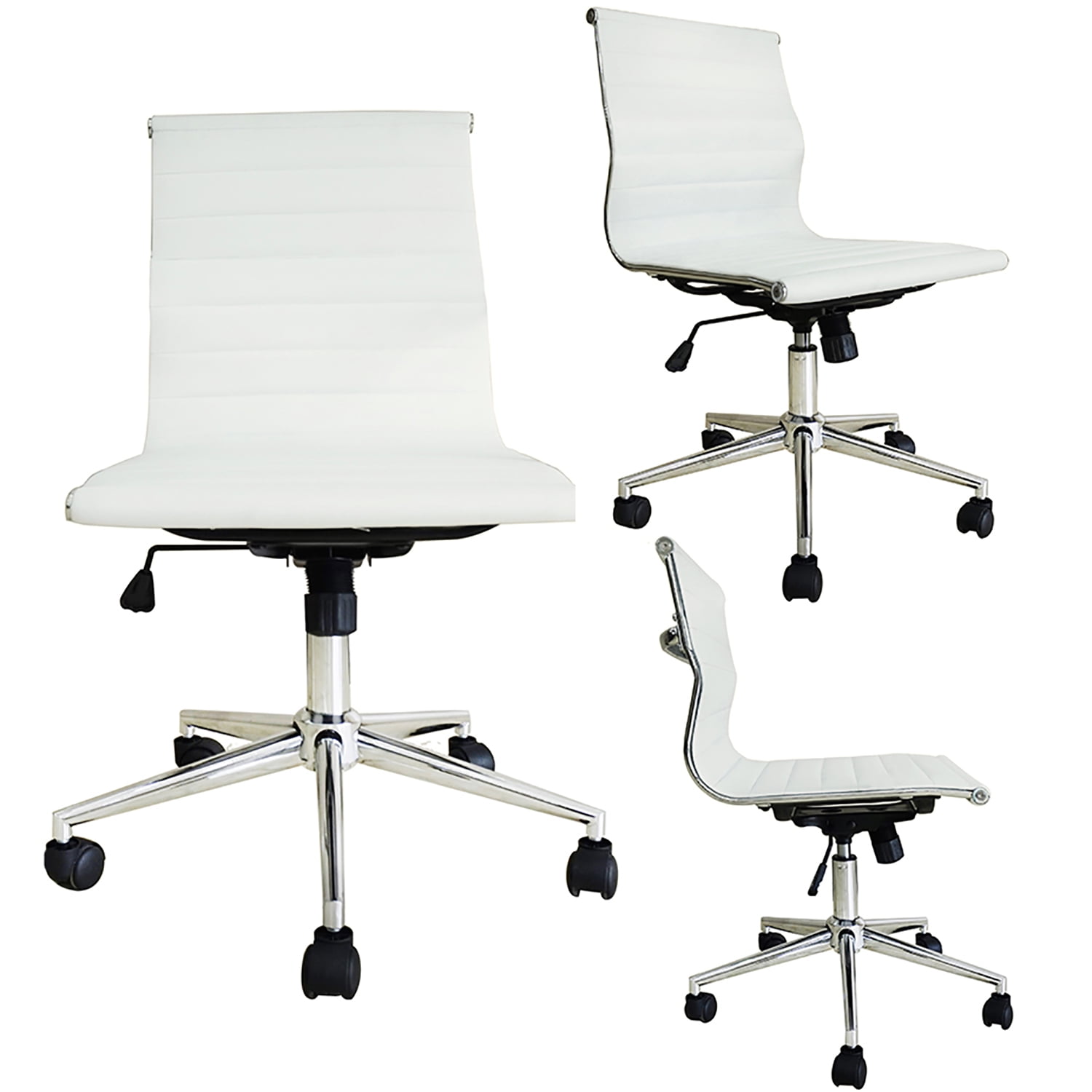 Homelala White Mid Century Modern Contemporary Executive Office Chair