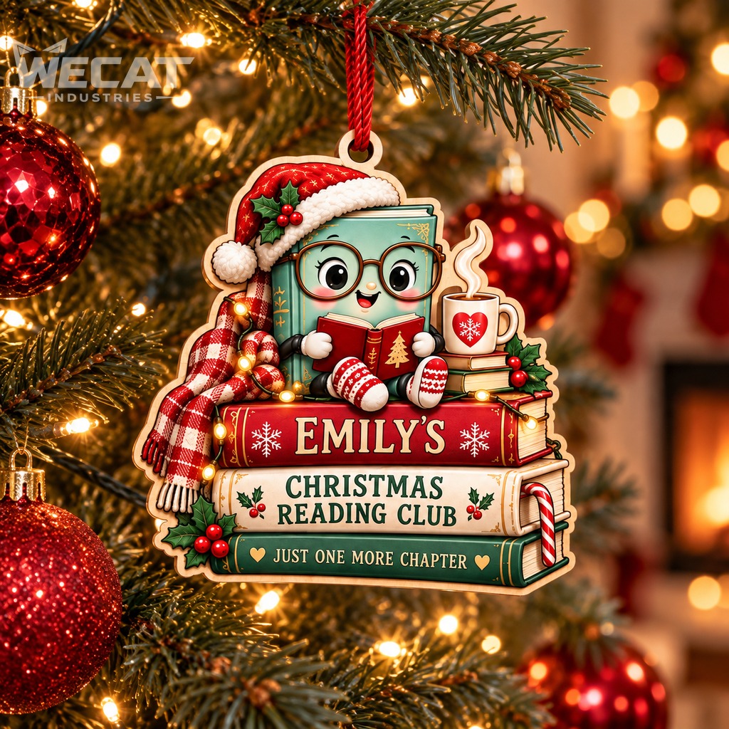 Wooden Ornament Christmas Reading Club Literary Character Tree Hanging ...