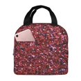 thumbnail image 1 of Fotbe Red Glitter Bolsa Térmica con Estampado y Forro de Aluminio Grueso Bolsa de Almuerzo con Bolsillo Frontal para Hombres y Mujeres, Ideal para Trabajo, Escuela, 1 of 8