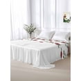 thumbnail image 5 of Red Roses King Size Flat Sheet, Wrinkleproof & Fadeproof Cooling Flat Bed Sheet Only, Spring Floral Summer Botanical Weeping Breathable Soft Bedding Top Sheets 105 x 98 Inches, 5 of 8
