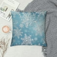 thumbnail image 2 of MLJA Set of Throw Pillow Covers Decorative Cushion Merry Christmas Winter with Snowflakes Falling White Pillow Cases Square Pillocases for Bed Sofa, 2 of 5