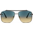 thumbnail image 2 of FEISEDY Sunglasses, Fashion Square Pilot Sunglasses, Vintage Metal Gradient Glasses for Men and Women, B4104, 2 of 15