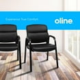 thumbnail image 4 of Oline Leather Guest Chair with Padded Arms, Reception Meeting Conference Waiting Room Lobby Home Desk Big and Tall Executive Office Chair, Black (2 Pack), 4 of 7