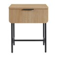 thumbnail image 2 of 18.5" Reeded 1-Drawer Wood Side Table - Coastal Oak / Black, 2 of 5