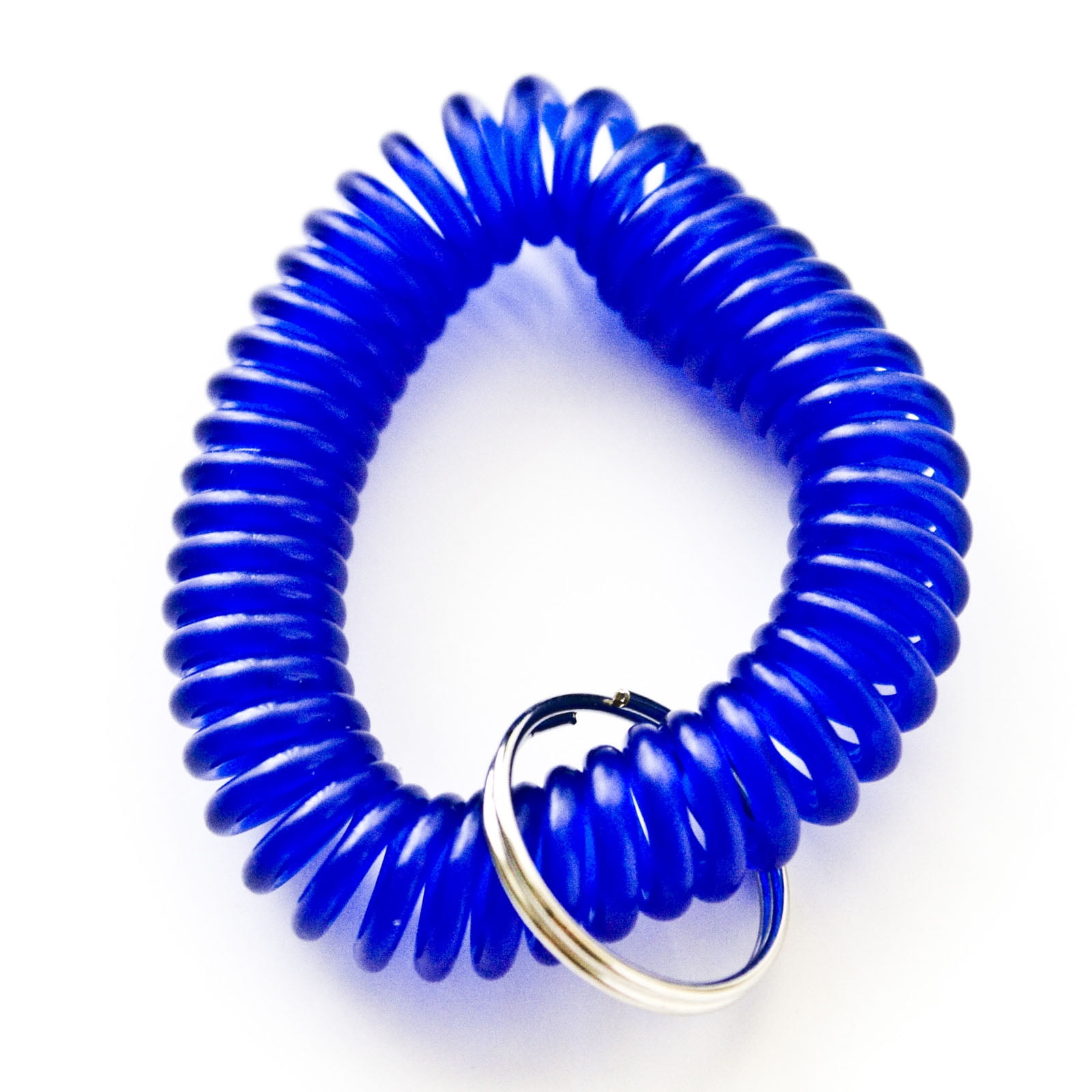 100pcs Blue Color Soft Spring Spiral Wrist Coil Elastic Wrist Band Key Ring Chain by OnDepot