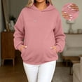 thumbnail image 2 of Admvng Womens Hoodie Sweatshirt Zipper Pocket Long Sleeve Solid Basic Casual Maternity Pullover Tops, 2 of 9