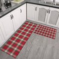 thumbnail image 2 of Red and Green Christmas Plaid Pattern Kitchen Rugs Sets Of 2,Anti Fatigue Kitchen Mat Rugs Non Slip Washable,Decorative Kitchen Floor Mats for Kitchen,Sink,Laundry,17"x30"+17"x47", 2 of 7