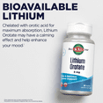 thumbnail image 3 of KAL Lithium Orotate 5mg | Low Serving Of Chelated Lithium Orotate For Bioavailability & Mood Support | In Organic Rice Bran Extract Base | 60 VegCaps, 3 of 7