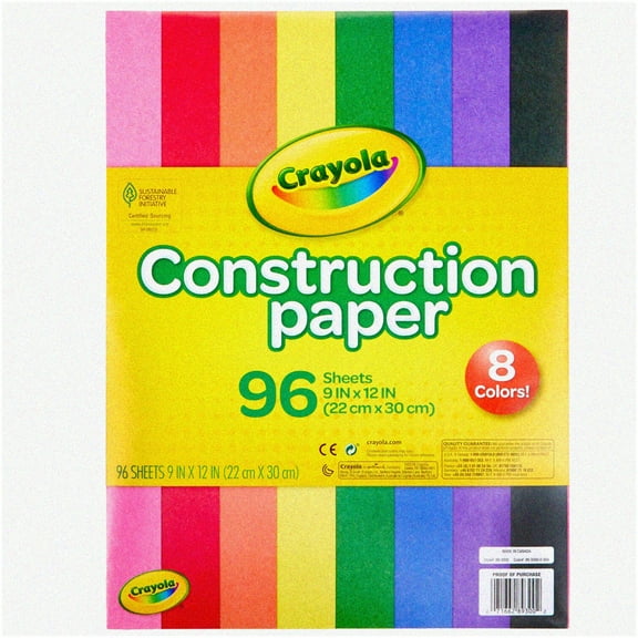 Eco-Friendly Rainbow Construction Paper - 96 Sheets for Creative Projects