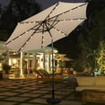 thumbnail image 1 of Costway 10ft Patio Solar Umbrella LED Patio Market Steel Tilt w/ Crank Outdoor Beige, 1 of 10