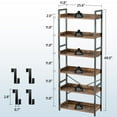 thumbnail image 5 of Greenstell 6-Tier Industrial Bookcase for Living Room, Bedroom, and Office, 24" Wide Storage Rack with Open Shelves,Rustic Brown, 5 of 7