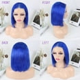 thumbnail image 4 of Colored Wigs Blue Bob Wigs Lace Front Wigs Human Hair 13x4 Lace Front Wigs Brazilian Virgin Hair Short Straight Bob Wigs 14inch, 4 of 5