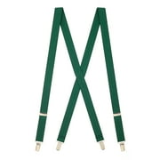 Suspender Store 54 IN 1 Inch Wide Clip Suspenders (X-Back) - HUNTER Green 0-54-HUNTER-1-N