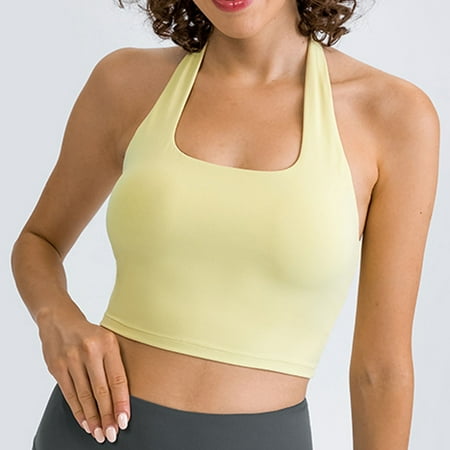 SNKSDGM Female Black Tank Top Women V Neck Tank Top for Women with Built in Bra Fitted Women s Sports Bra Yoga Bralette Crop Bras Top L