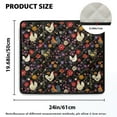 thumbnail image 2 of ZIATUBLES Rooster Chicken Floral Dust Cover for Washer Dryer Top Soft Washing Machine Top Prtotector Mat for Laundry Room Heat-Resistant Kitchen Pad, 24" x 19.7", 2 of 7