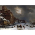 thumbnail image 3 of Willem Schellinks 18x14 Black Modern Framed Museum Art Print Titled - City Walls in Winter (C. 1650 - C. 1670), 3 of 5
