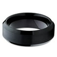 thumbnail image 2 of 7mm Black Titanium Wedding Band Titanium Wedding Anniversary Ring Engagement Band, 2 of 3