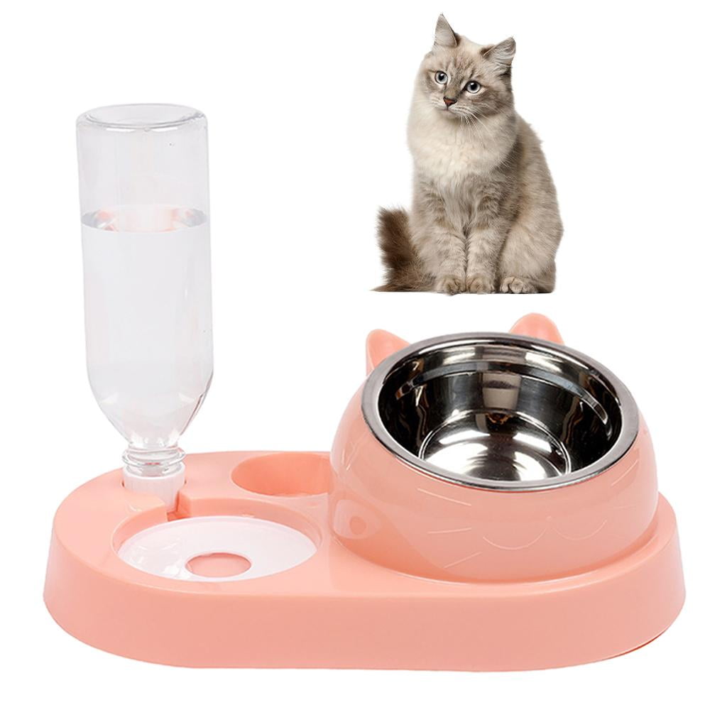 double puppy Bowls Water and Food Bowl Set with Moveable Stainless Bowl Automatic Water Dispenser Bottle Pet Feeder for Small dogs