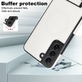 thumbnail image 4 of for Samsung Galaxy S22 PU Leather Back Case, Built-in Invisible Stand [Compatible with Magsafe] Protective Slim Kickstand Anti-fall Phone Cover Compatible with Samsung Galaxy S22, White, 4 of 8