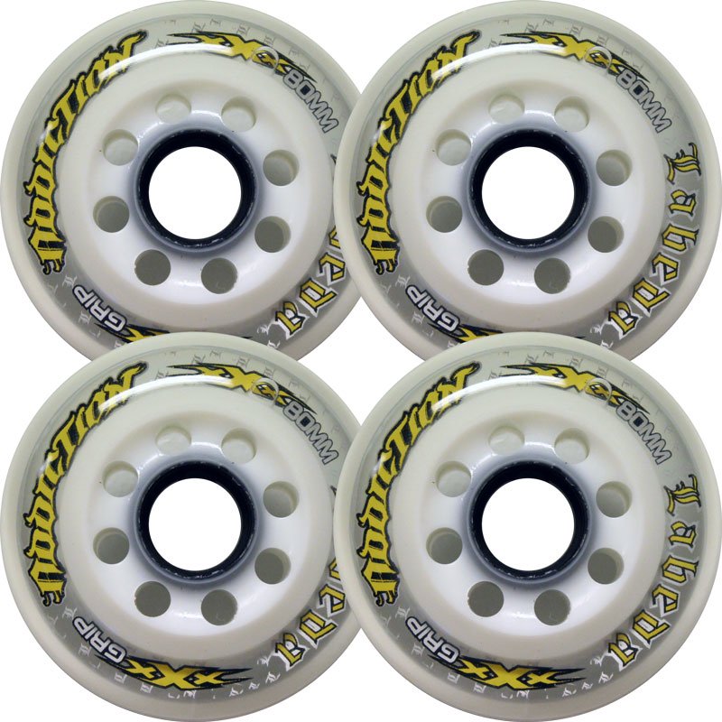 LABEDA ADDICTION WHEELS 80mm GRIP Inline Roller Hockey 4PACK Skate