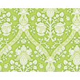 thumbnail image 1 of Flock 4, Glamour Baroque Flower Striped Gloss Embossed Green Wallpaper Roll, 1 of 3