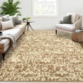 thumbnail image 2 of Garvee 9'x12' Vintage Floral Area Rug Livng Room Rug, Washable Soft Accent Rug Non-Slip Low Pile Oriental Printed Carpets for Bedroom Dining Room Home Decor, Khaki, 2 of 8