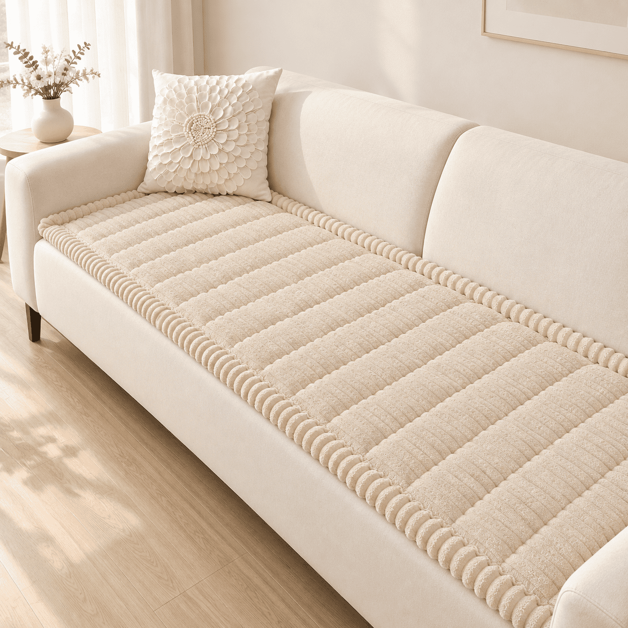 Apricot 27.6 x47 Non Slip Washable Pet Sofa & Chair Protector