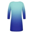 thumbnail image 5 of Robe Formelle d'Invité de Mariage Robe Courte pour Femmes Manches Longues Dégradé Mini Robe Décontractée Ample Fluide Automne P-68 Bleu Clair 3TG, 5 of 5