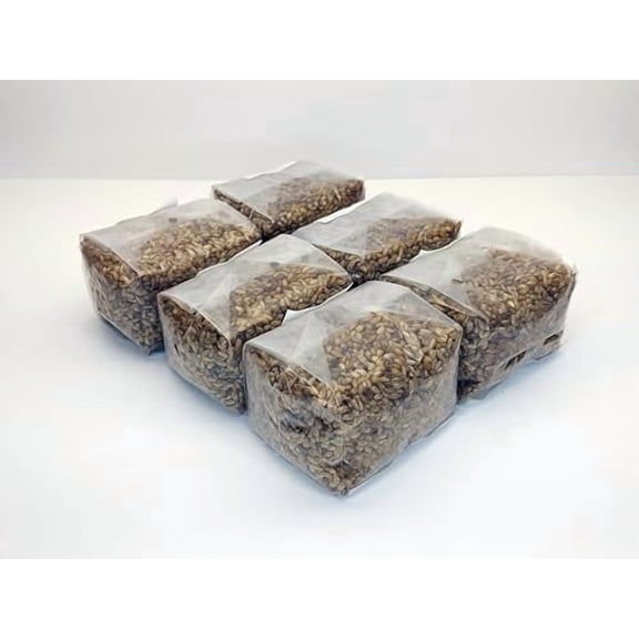 Sterilized Rye Berry Mushroom Substrate Bags for Grain Spawn (6 x 1lb Bags).$$Garden &