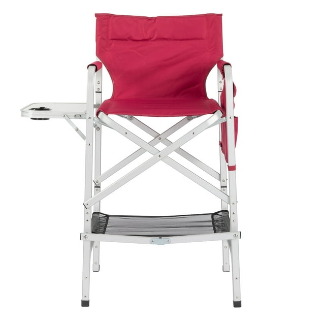 GoDecor Director Chair Oversize Padded Seat Camping Chair with Side Table Red