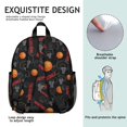 thumbnail image 2 of Basketball and Hoop Black Pattern Backpack for School, Cute School Bag with Adjustable Shoulder Straps and Padded Back, 13.8"x11.4"x6", 2 of 2