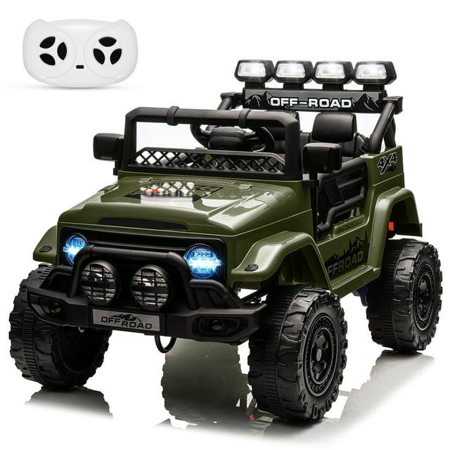 12V Kids Ride on Truck, Battery Powered Electric Ride On Vehicle with Parent Remote Control, 3 Speeds & LED Lights, for Kids 3-8