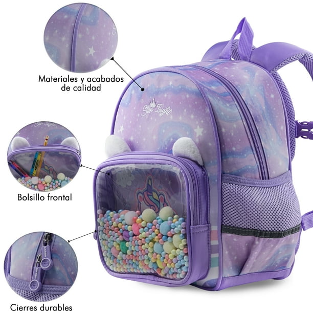 Mochila Escolar Kinder SQbags Bolitas Con Bolsa Transparente - Main Image