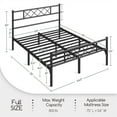 thumbnail image 4 of Yaheetech Simple Metal Platform Bed with Headboard and Footboard, Full, Black, 4 of 8