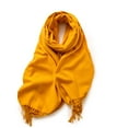 thumbnail image 4 of SUXIAN Winter Scarf for Women Solid Color Tassel Shawl Warm Yellow One Size, 4 of 4