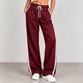 thumbnail image 6 of Ruohan Women's Wide Leg Sweatpants, High Waist Drawstring Track Pants with Pockets, Side Stripe, 6 of 8