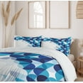 thumbnail image 6 of Ambesonne Geometric Duvet Cover Sets, Modern White Circles, 2-Queen, Dark Blue White and Blue, 6 of 7