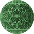 thumbnail image 1 of Ahgly Company Indoor Round Oriental Emerald Green Industrial Area Rugs, 5' Round, 1 of 4