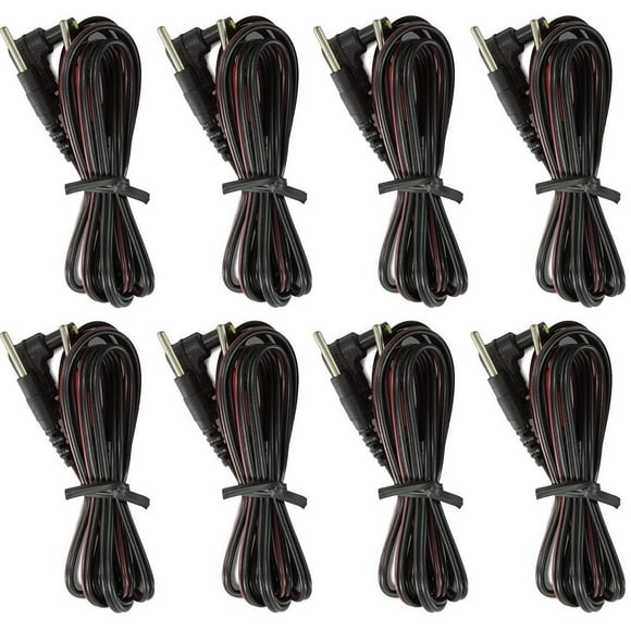 Cables conductores TENS de repuesto premium, compatibles con la mayoría de las unidades TENS y EMS, de 114 cm de largo (paquete de 8)