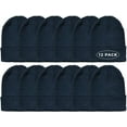 thumbnail image 5 of Yacht & Smith Winter Beanies, Wholesale Bulk Cold Weather Thermal Warm Stretch Skull Cap, Adult Unisex Hat (12 Packs Black), 5 of 6