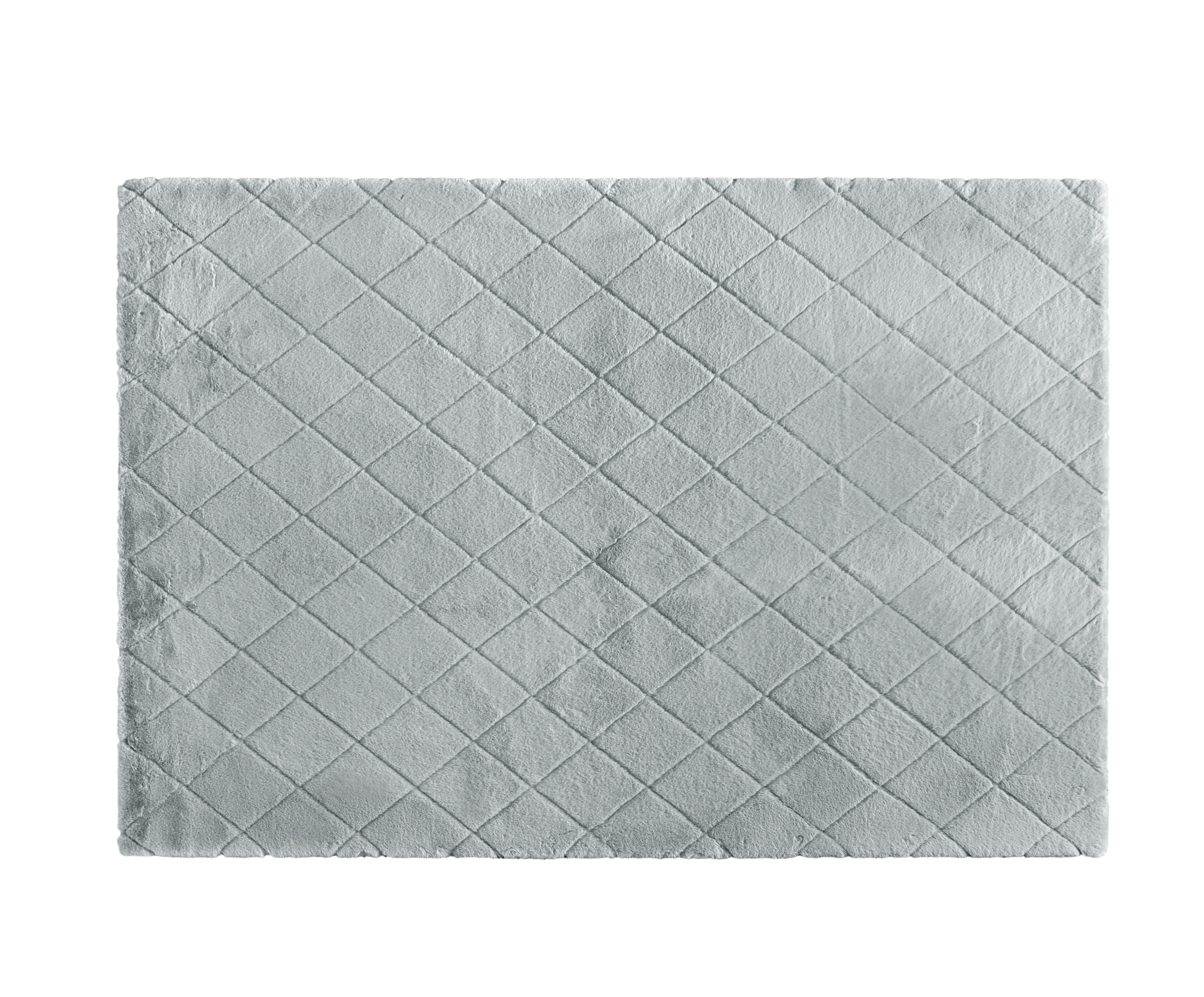 Better Homes & Gardens, 5' x 7' Rabbit Faux Fur Diamond Grey Area
