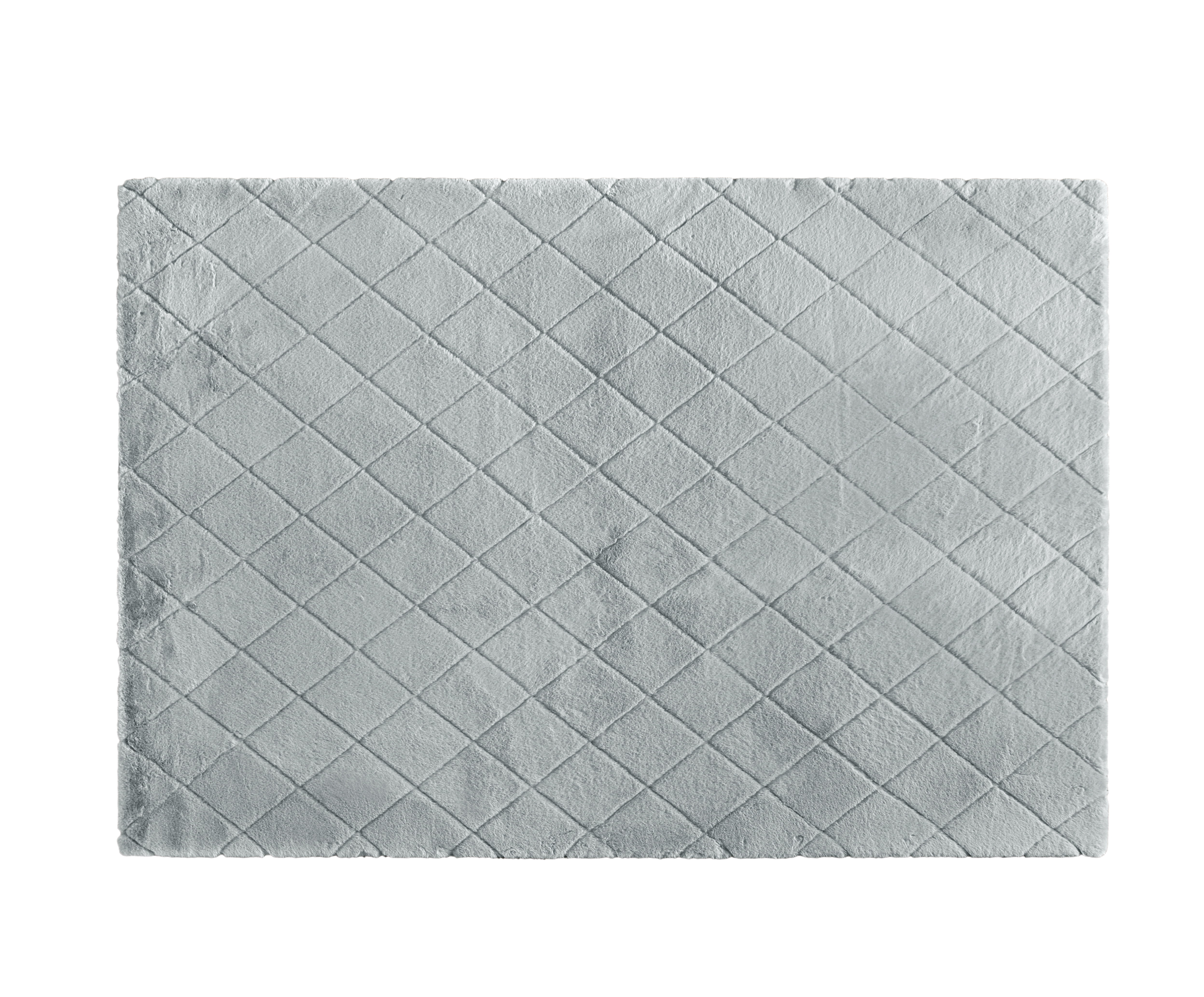 Better Homes & Gardens Diamond Faux Fur Bedroom Rug, Gray, 5'x7'