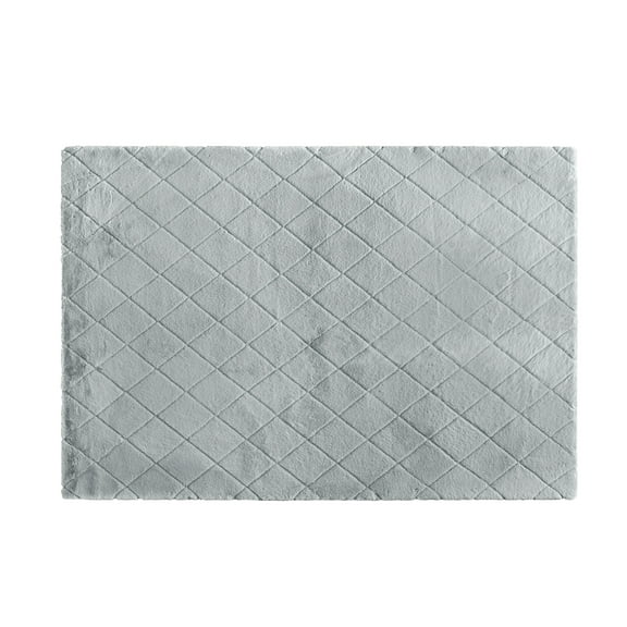 Better Homes & Gardens Diamond Faux Fur Bedroom Rug, Gray, 5'x7'