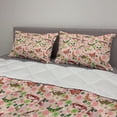 thumbnail image 2 of Nature Comforter & Sham Bedding Set, Butterflies Flowers Shamrocks Vibrant Botanical Inspirational Print, 3 pcs Duvet Set Microfiber Filling Quilt, 5 Sizes, Lime Green Pale Pink, by Ambesonne, 2 of 4