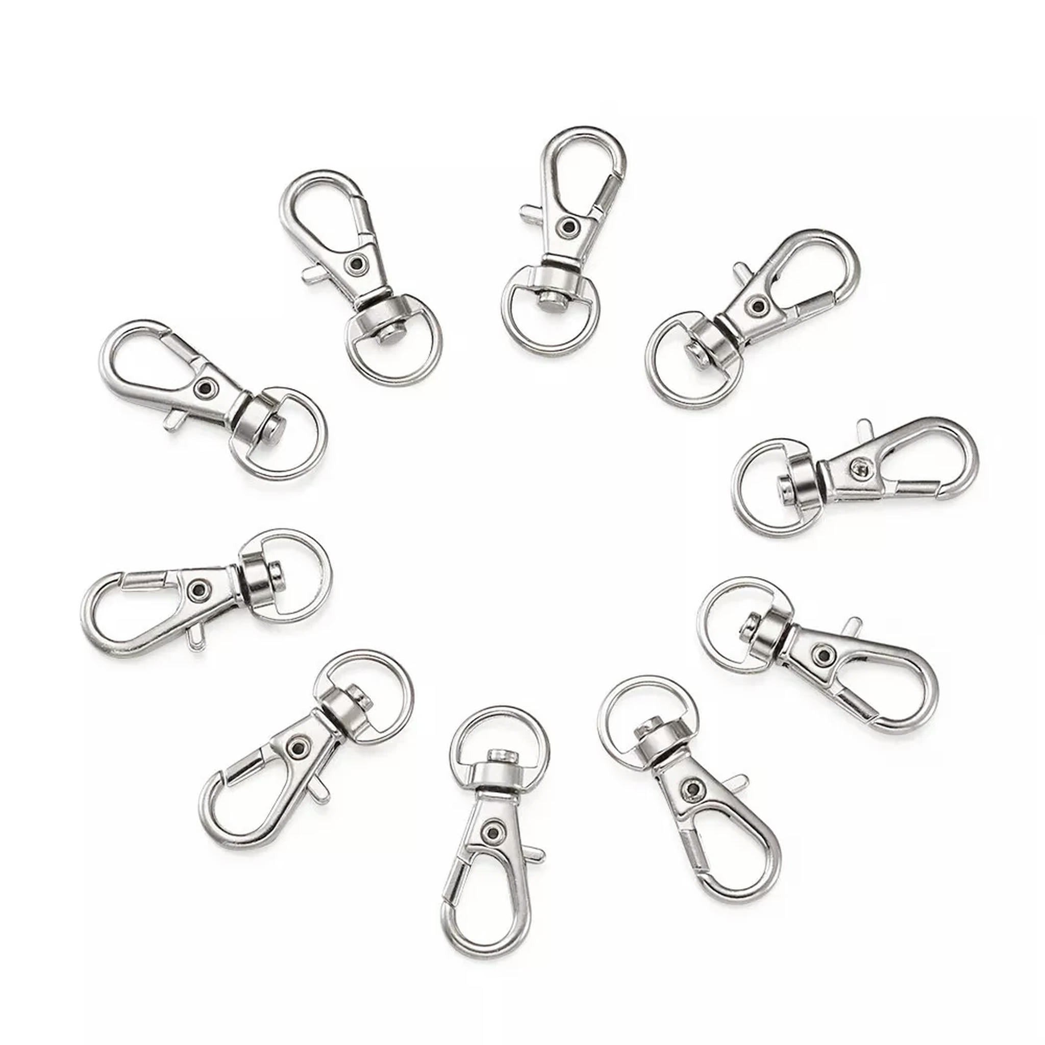 U8MO 500PC Alloy Swivel Lobster Claw Clasps Snap Hook Jewelry Making Platinum 32X13mm