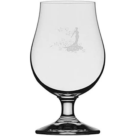 Filagree bride Wedding Silhouettes Etched 13.25oz Iona Beer Glass